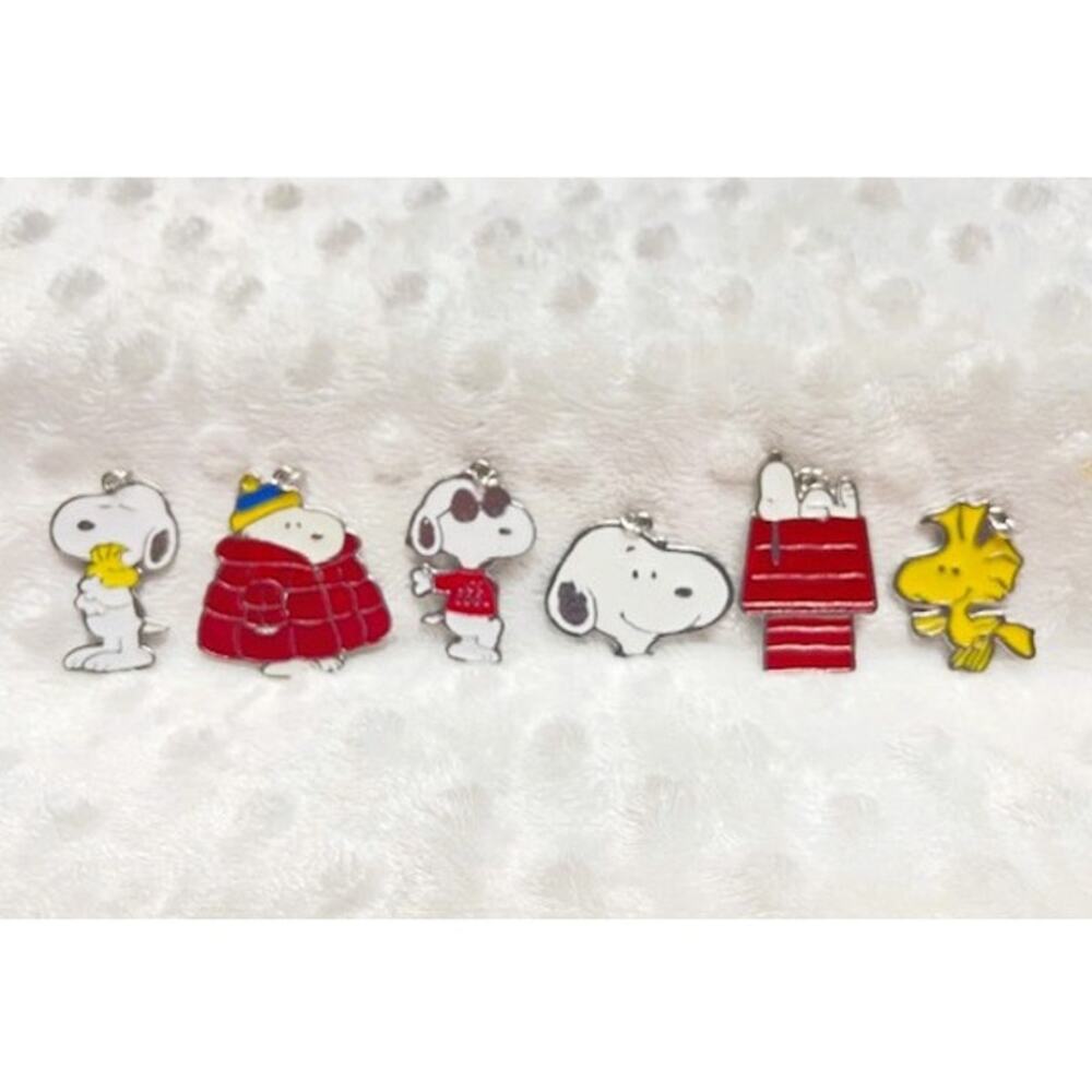 Peanuts Snoopy & Woodstock Silverback Enameled Charm Set-NEW
